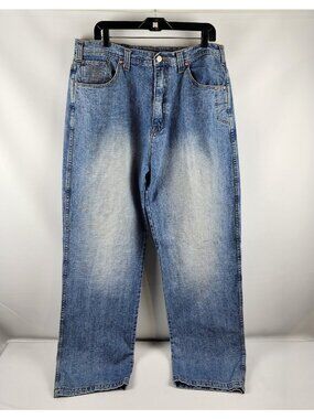 Vintage DEF JAM Univ Jeans Mens 38x34 Blue Denim Baggy Loose Hip Hop Skate Y2K